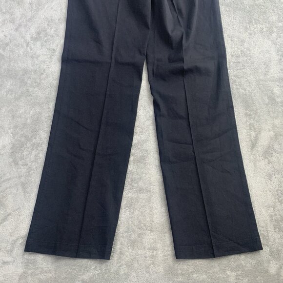 Eileen Fisher Pants Women 8 Black Linen Blend Pull On Side Zipper Trouser Casual - Picture 14 of 15